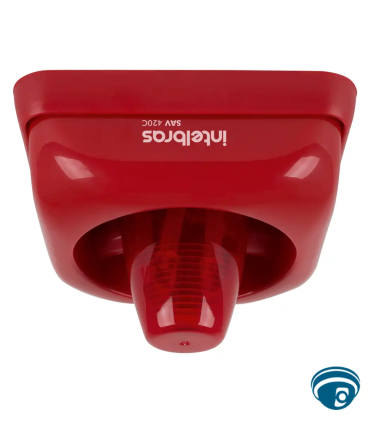 SAV 420C Sirena audiovisual para alarma de incendio,12 a 28Vdc, 90 dB/m, 6 LEDs rojos, protección IP20 y montaje a 2 cables