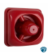 SAV 420C Sirena audiovisual para alarma de incendio,12 a 28Vdc, 90 dB/m, 6 LEDs rojos, protección IP20 y montaje a 2 cables
