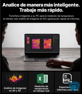 TC004 cámara térmica portátil para inspección eléctrica, mecánica, TISR hasta 512 × 384, Wi-Fi, Memoria 64GB, puntero láser