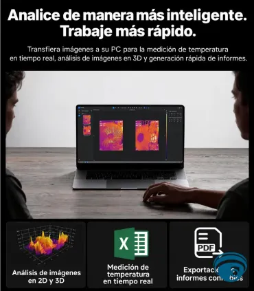 TC004 cámara térmica portátil para inspección eléctrica, mecánica, TISR hasta 512 × 384, Wi-Fi, Memoria 64GB, puntero láser