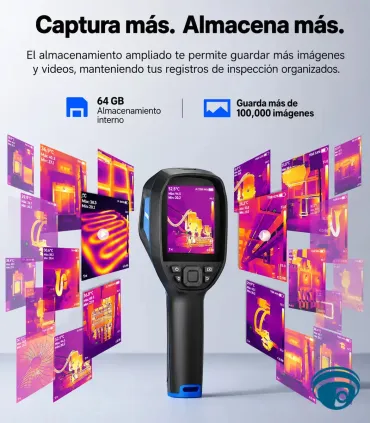 TC004 cámara térmica portátil para inspección eléctrica, mecánica, TISR hasta 512 × 384, Wi-Fi, Memoria 64GB, puntero láser