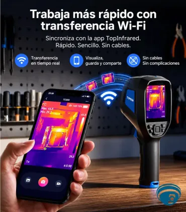 TC005 cámara térmica para mantenimiento eléctrico y detección de fugas, TISR, cámara 2MP, pantalla de 3.5", memoria 64GB, Wi-Fi