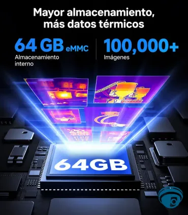 TC005 cámara térmica para mantenimiento eléctrico y detección de fugas, TISR, cámara 2MP, pantalla de 3.5", memoria 64GB, Wi-Fi