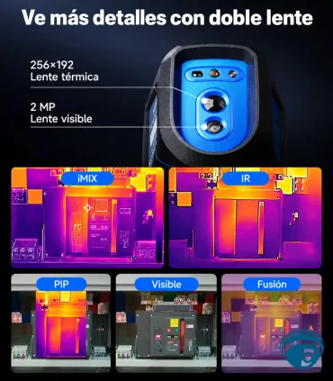 TC005 cámara térmica para mantenimiento eléctrico y detección de fugas, TISR, cámara 2MP, pantalla de 3.5", memoria 64GB, Wi-Fi