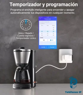 S31 Enchufe inteligente tipo US, medición de consumo, gestión eWeLink, Wi-Fi, 15A, 1800W, programación para electrodomésticos