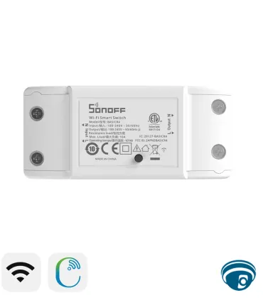 BASICR4 interruptor inteligente Wi-Fi de un canal para luces y cargas resistivas, con control por app, Magic Switch Mode