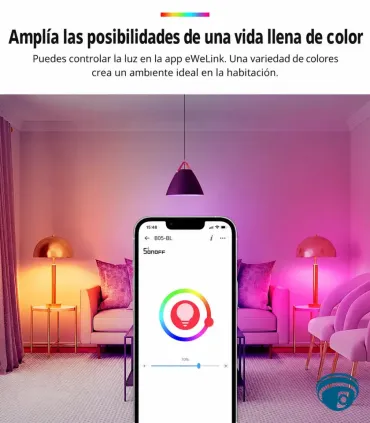 B05-BL-A19 bombilla LED inteligenteWi-Fi, Bluetooth y temperatu RGBCW E26 con brillo regulable y luz RGB para hogares conectados