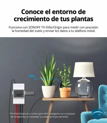 MS01 Sensor inteligente de humedad del suelo para plantas, capacitivo IP55 con conexión RJ9 para monitoreo y riego automatizado