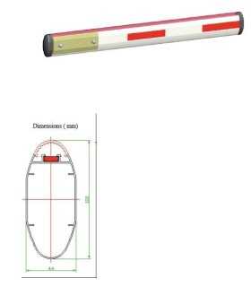 DS-TMG001-3-6M(Strip light boom) Poste de pluma recto octagonal para puerta de barrera, Material aluminio, 6m de longitud , Hikvision, Accesorios para Barreras Guatemala