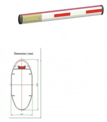 XBSARM Mástil o braso recto iluminado de 5 metros compatible con barreras Industrial By AccessPRO , Access PRO, Accesorios para Barreras Guatemala